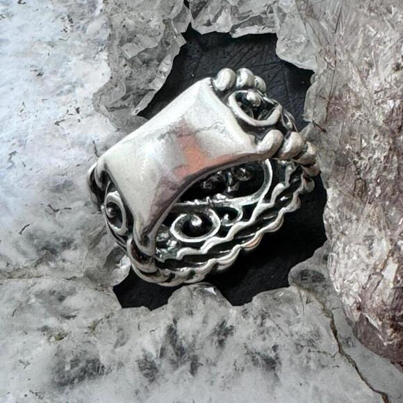 Carolyn Pollack Sterling Silver Swirls & Ropes Decorated Ring Sz 7.75 For Women - Picture 7 of 10